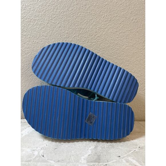 Girls Y2K Surf Bay Platform Jelly Blue White Slip On Sandals Size 1 New - Picture 6 of 6